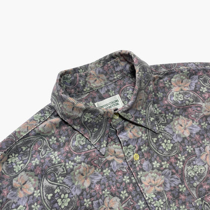90s Oversize Benetton Velvet Paisley Shirt image 1