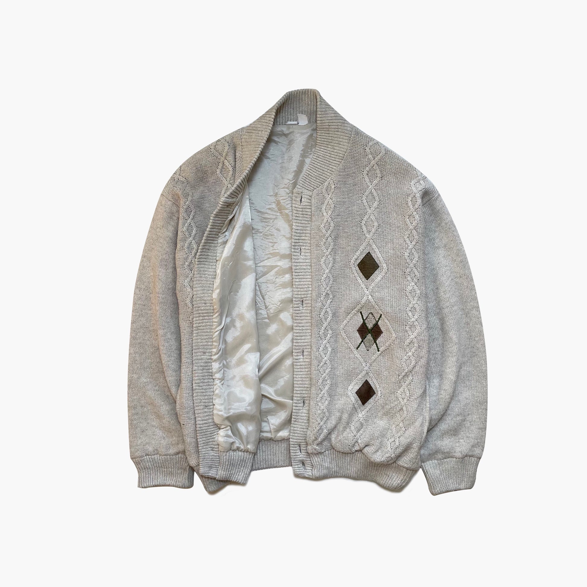 90s Oversize Knit Bomber Jacket image 2