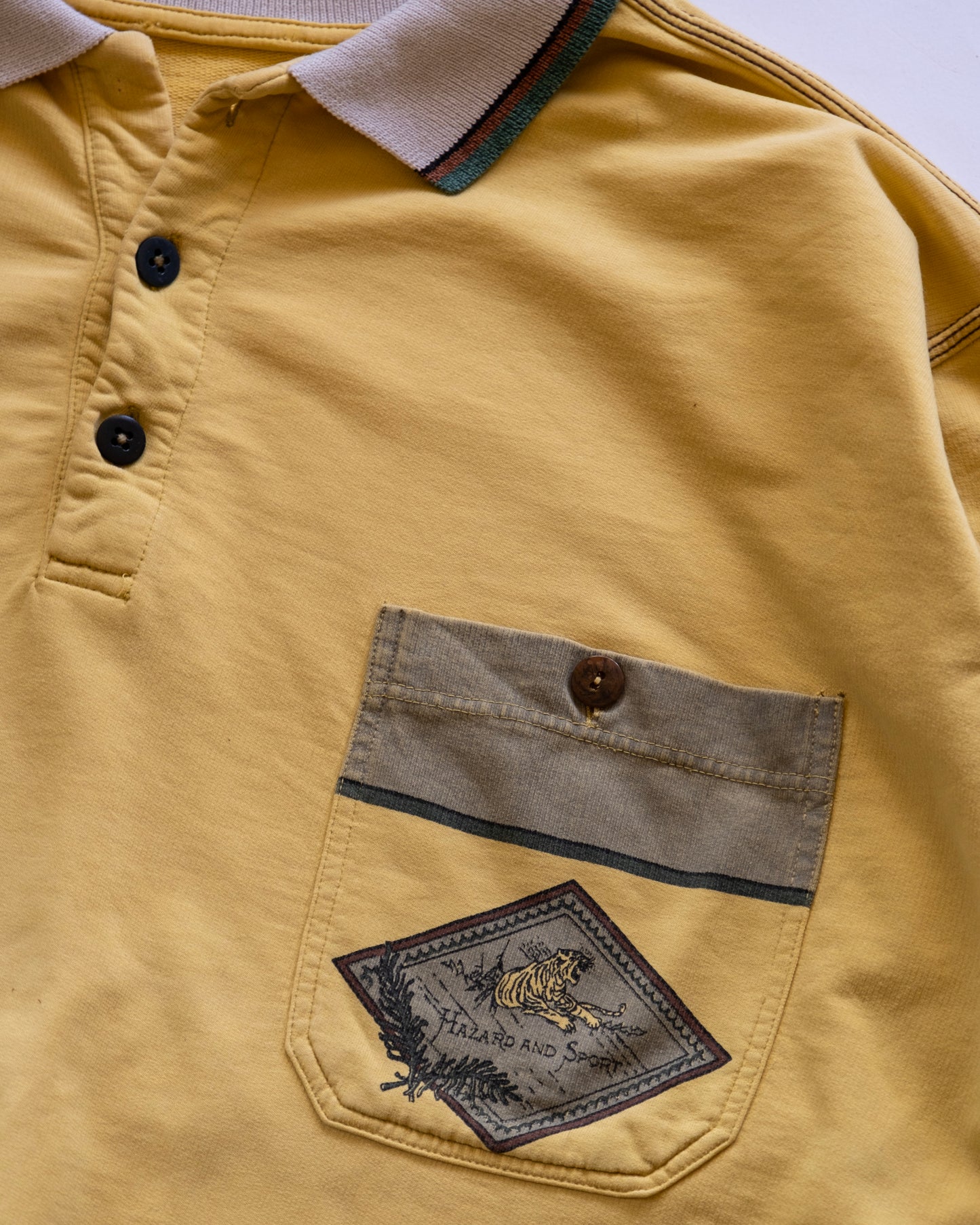90s American Vintage Polo Neck Sweatshirt