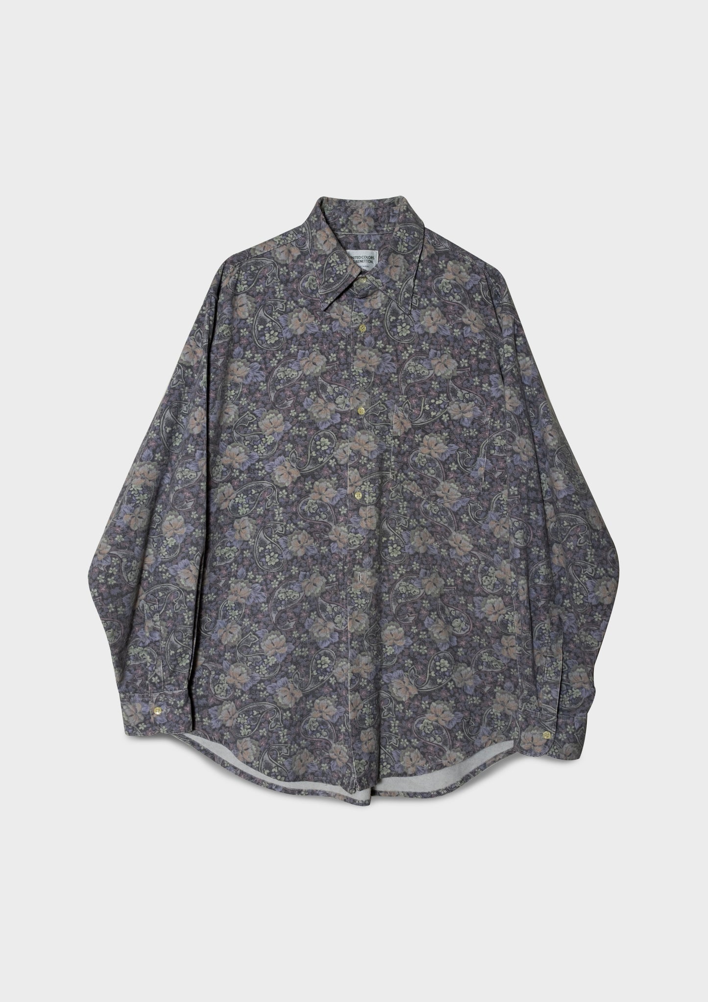 90s Oversize Benetton Velvet Paisley Shirt image 4