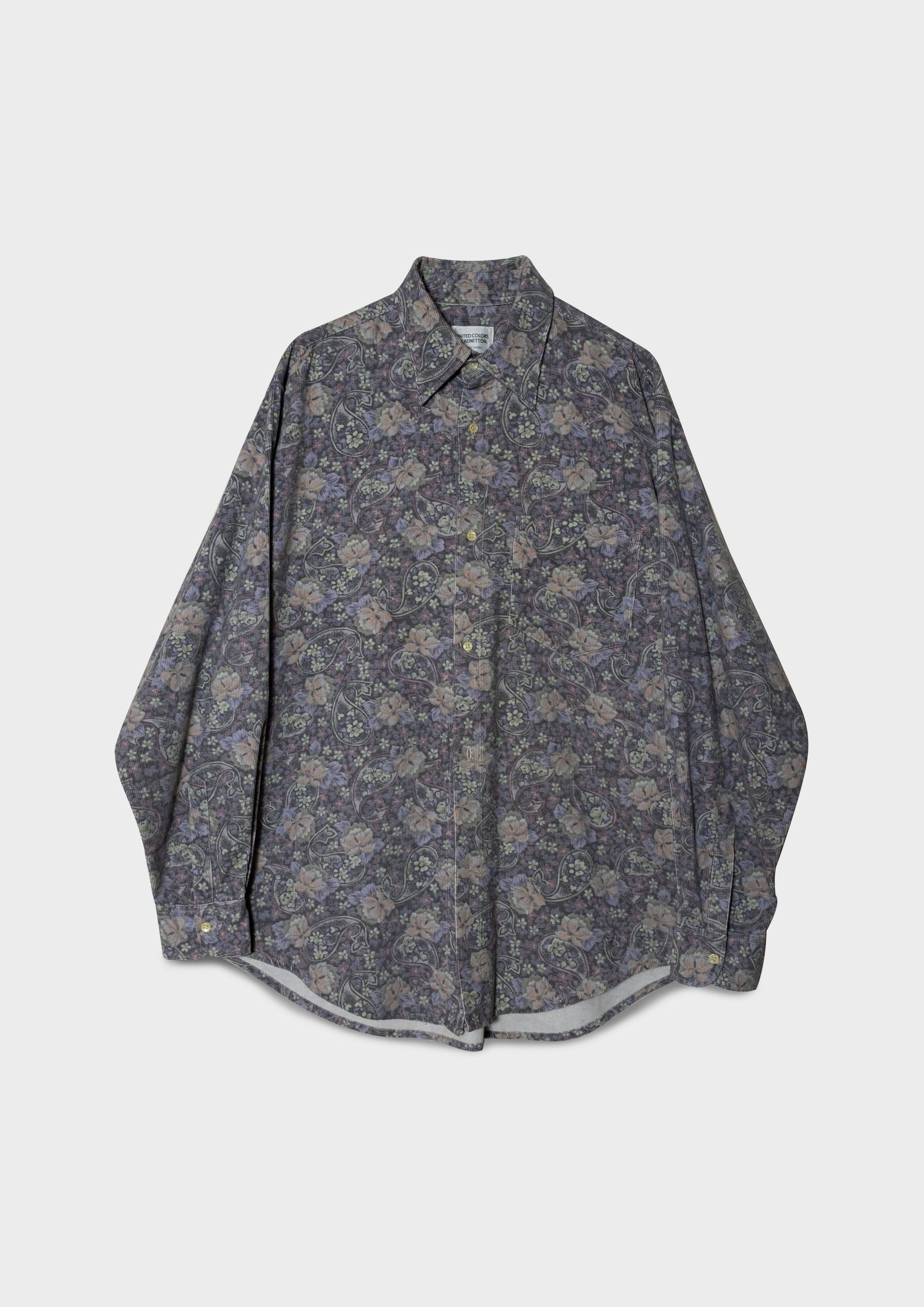 90s Oversize Benetton Velvet Paisley Shirt image 4
