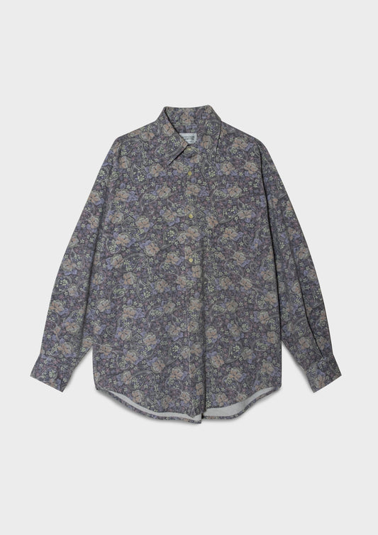 90s Oversize Benetton Velvet Paisley Shirt image 0